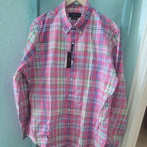 POLO RALPH LAUREN MENS SLIM FIT XXLARGE PINK/BLUE